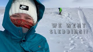 We went SLEDDING and broke our sleds....