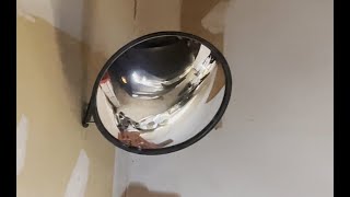 Security Mirror for Garage Blind Spot, Store Safety, Side View | Circular Wall Mirror installation