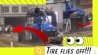 Whooaah!! Tire comes flying off tractor at the Keystone Nationals! #oops #tire #crash