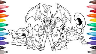 Coloring Ash’s Indigo League Pokémon Team | Kanto Generation 1