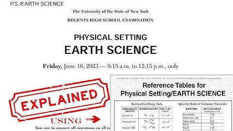 Earth Science Review - June 2023 (Explained w/ ESRT)