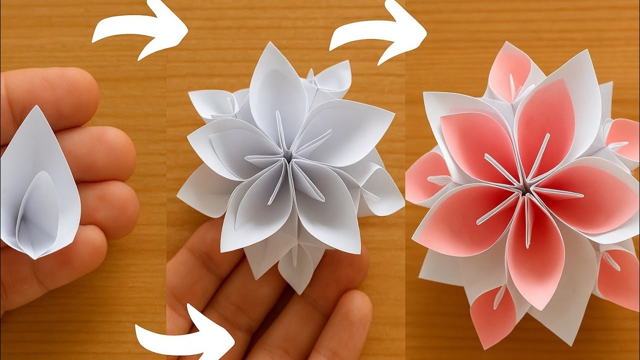 Turn Paper into Art! Easy Flower Craft for Beginners 🌼