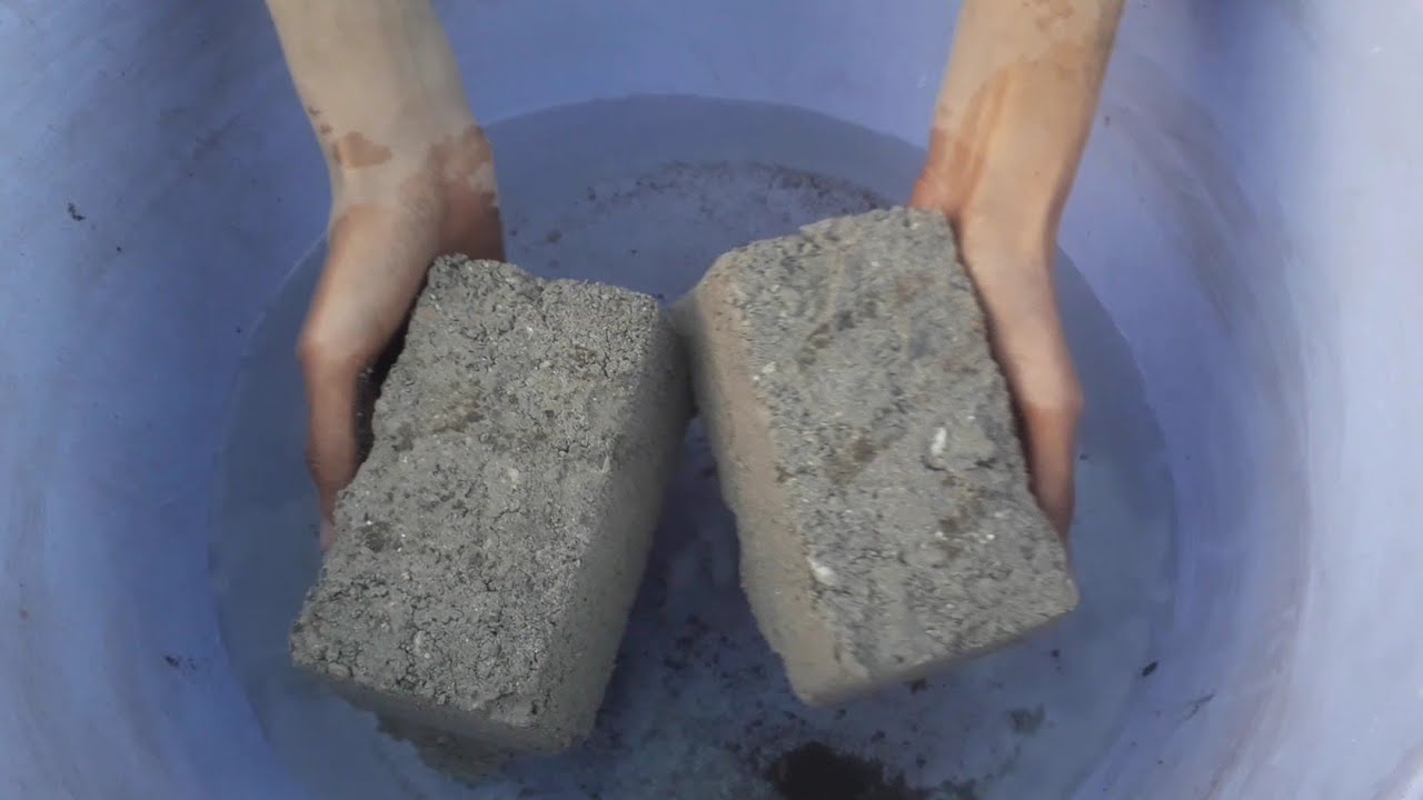 New video 🤤🔥🥁long thin reused cement biscuits crumbling in lots of water+dry ASMR crumbling video 💦😴