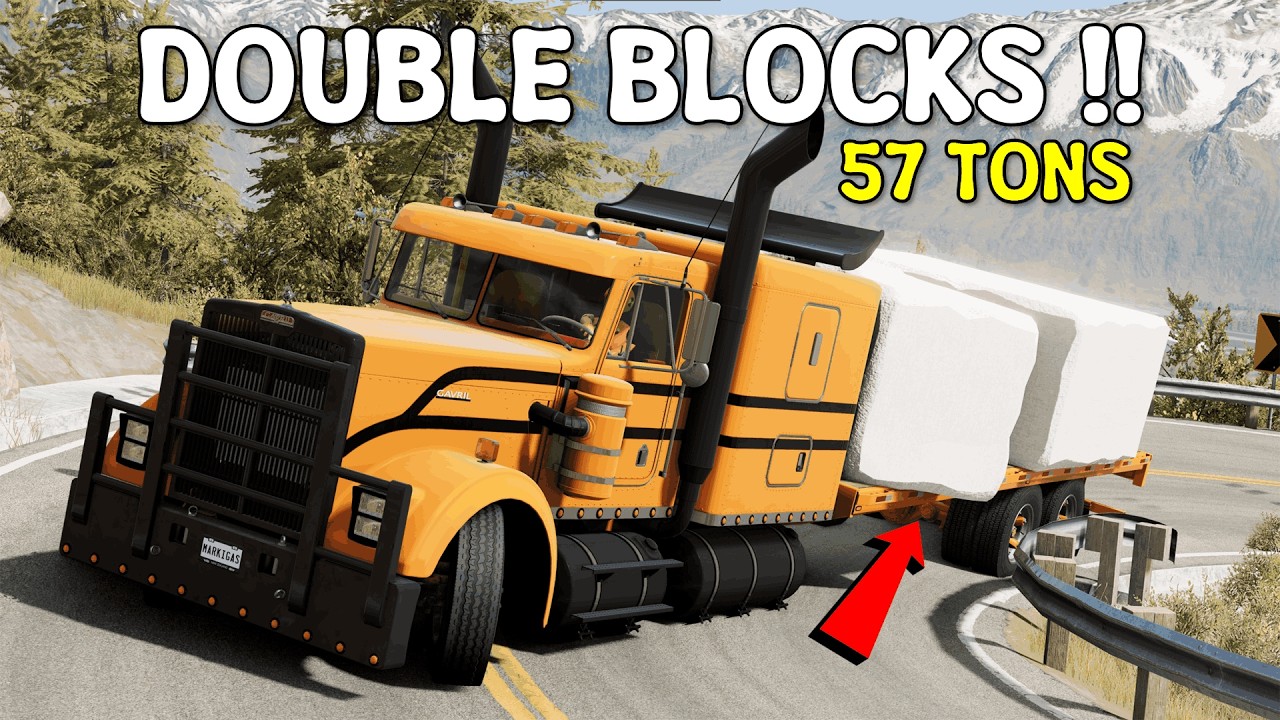 ALMOST BROKE THE CHASSIS!! | GAVRIL T-SERIES DOUBLE MARBLE BLOCKS LOAD TRANSPORT | BeamNG.Drive