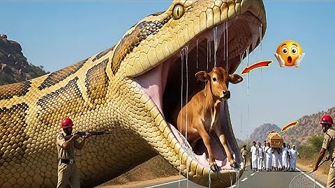 Brave Heroes Save Hyperactive Mother Cow from Giant Python’s Terrifying Attack 🐍