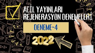 Aci̇l Yayinlari Rejenerasyon Denemeleri̇ Deneme-4
