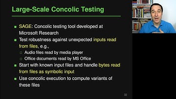Lecture "Symbolic and Concolic Testing (Part 4, Applications)" of "Program Analysis"