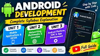Android Development Unit 1, 2 & 3 in Hindi 🔥 | Complete Explanation with Code | BCA