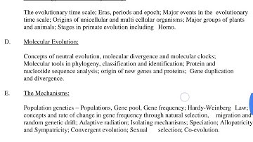 Some suggestions for Evolution section CSIR UGC NET