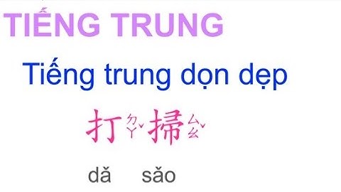 Tiếng trung dọn dẹp
