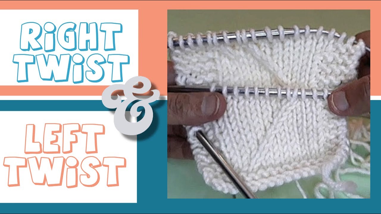 اساسيات التريكو طريقة عمل الخط المائل  Left twist  Right twist