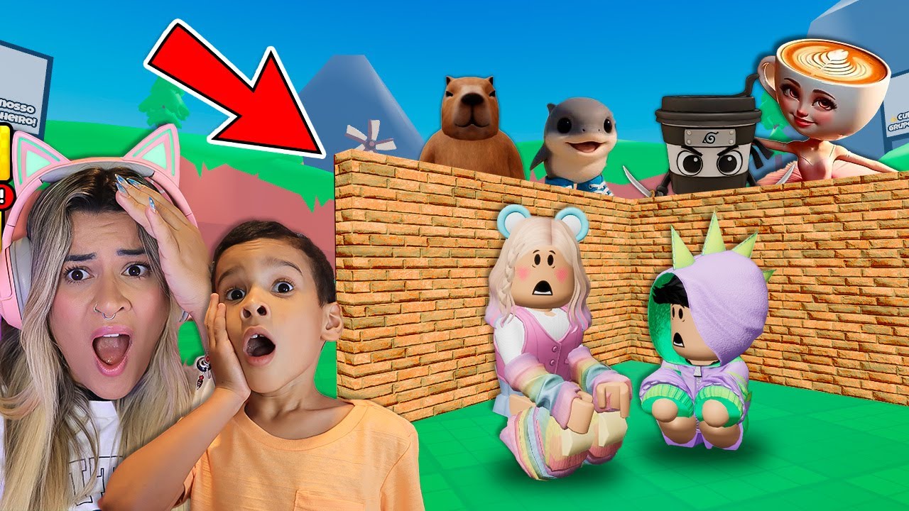 CONSTRUA RÁPIDO para SOBREVIVER aos MONSTROS do ROBLOX com MEU FILHO