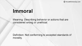 Immoral Meaning