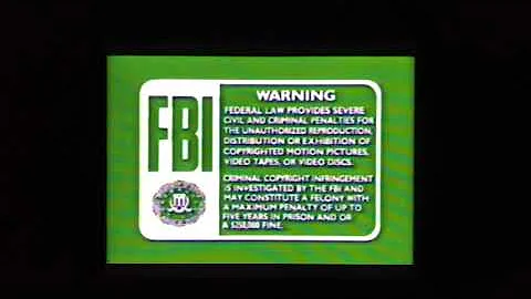 Green FBI Warning Screen 1991