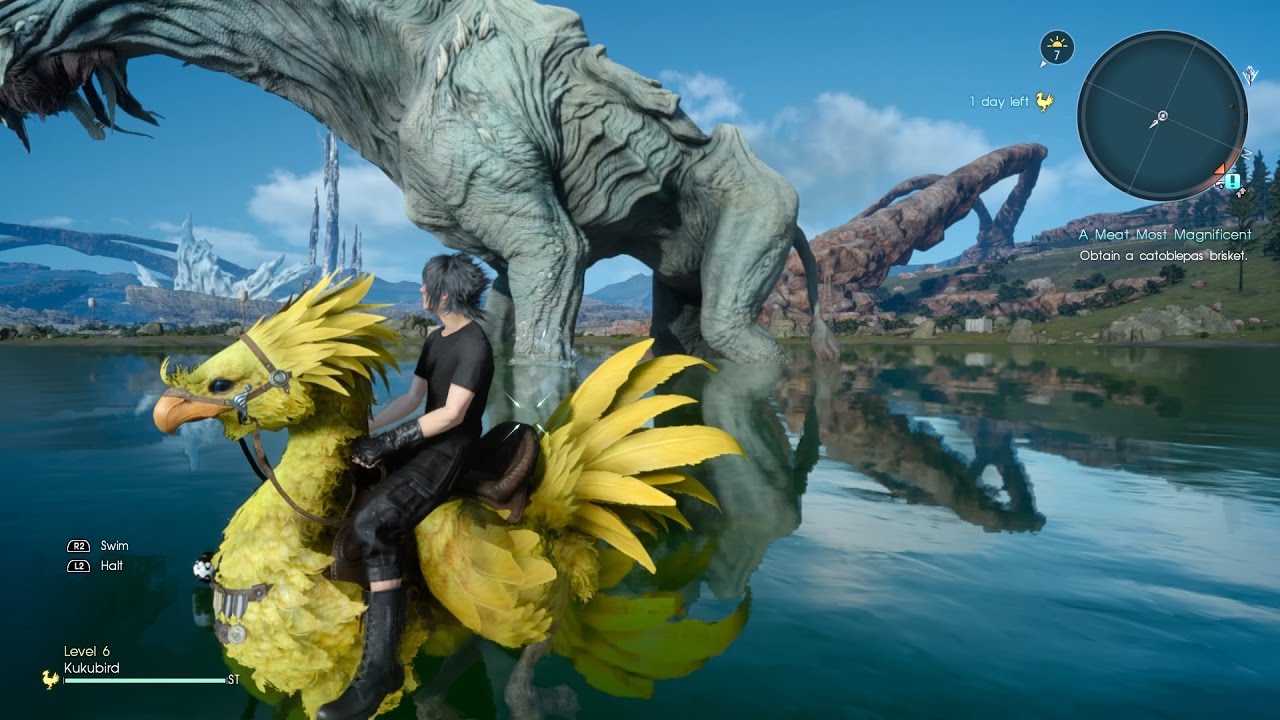 a meat most magnificent, ffxv catoblepas, fight catoblepas, marsh madness, ffxv...
