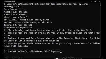 Degrees (Six Degrees of Kevin Bacon) cs50ai