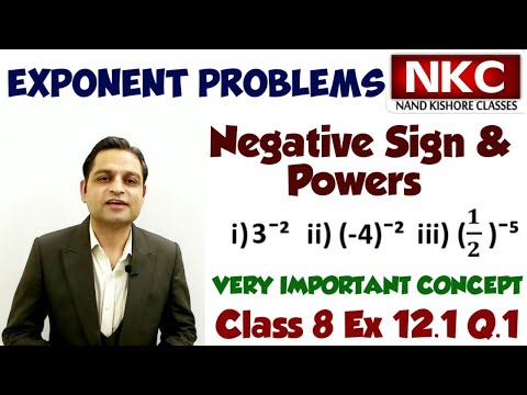 Exponent Problems | Negative Sign and Powers | Very important Concept  | Class8 Ex 12.1 Q1 All Parts