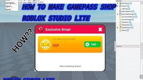 HOW TO MAKE GAMEPASS SHOP | ROBLOX STUDIO LITE 