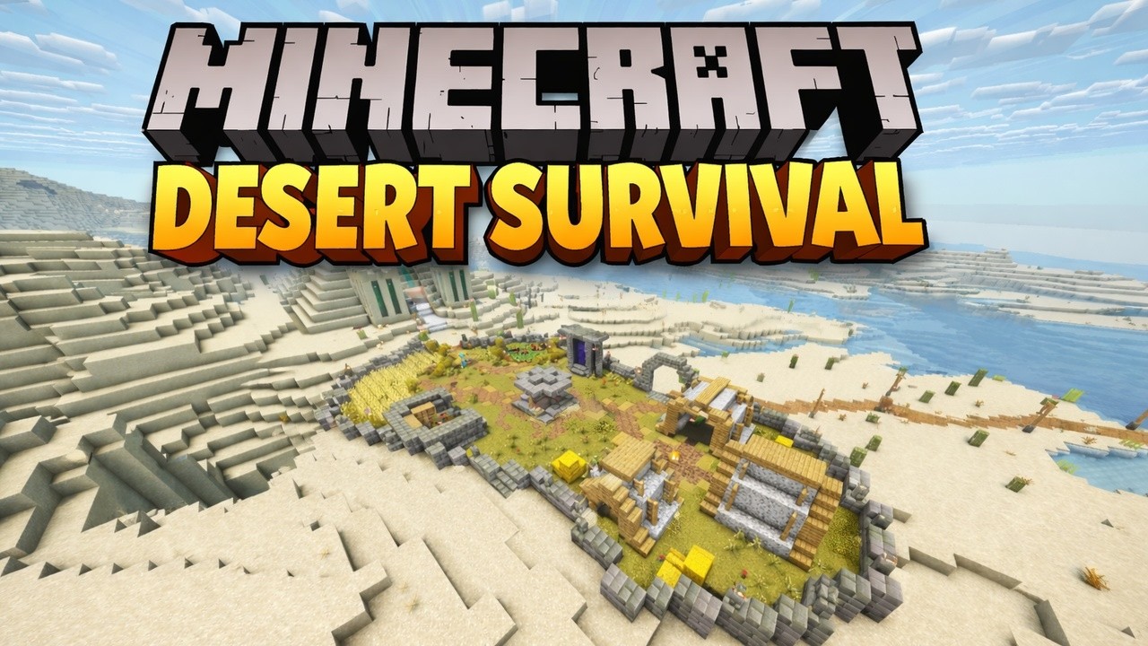 I Survived in an INFINITE DESERT in MINECRAFT - YouTube