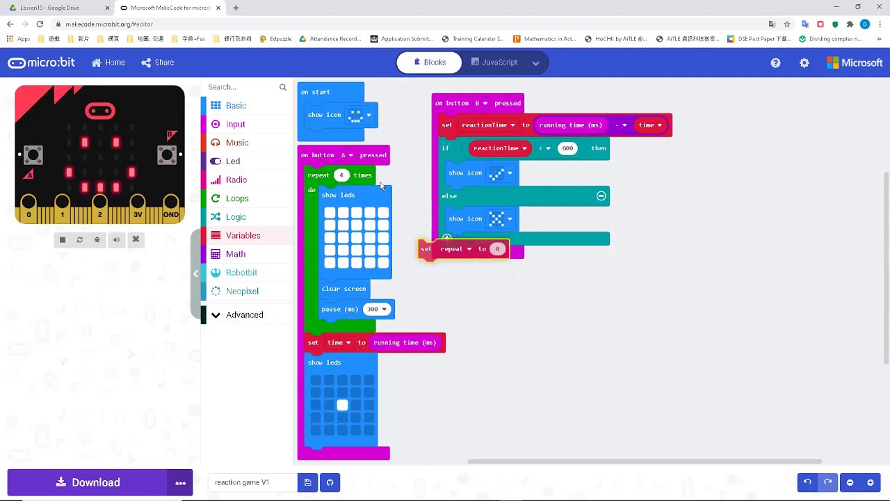 Reacrtion Game Using Micro Bit Python Coding 7 Micro:bit Lesson 2.2 - How to Revise the Reaction Game - YouTube