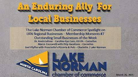 Lake Norman Chamber Member Spotlight #7: Our Outstanding Small Businesses of the Week - 3/26/21,