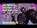 How to add characters, stages and read move lists in Mugen