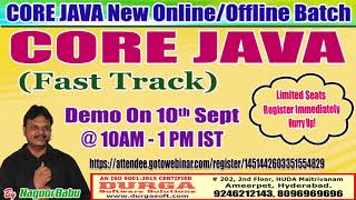CORE JAVA (FAST TRACK) Online Training in DURGASOFT screenshot 4