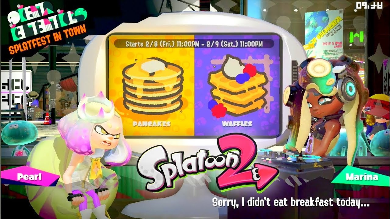 Pearl and Marina Announces Waffles Vs. Pancakes SPLATOON 2 SPLATFEST