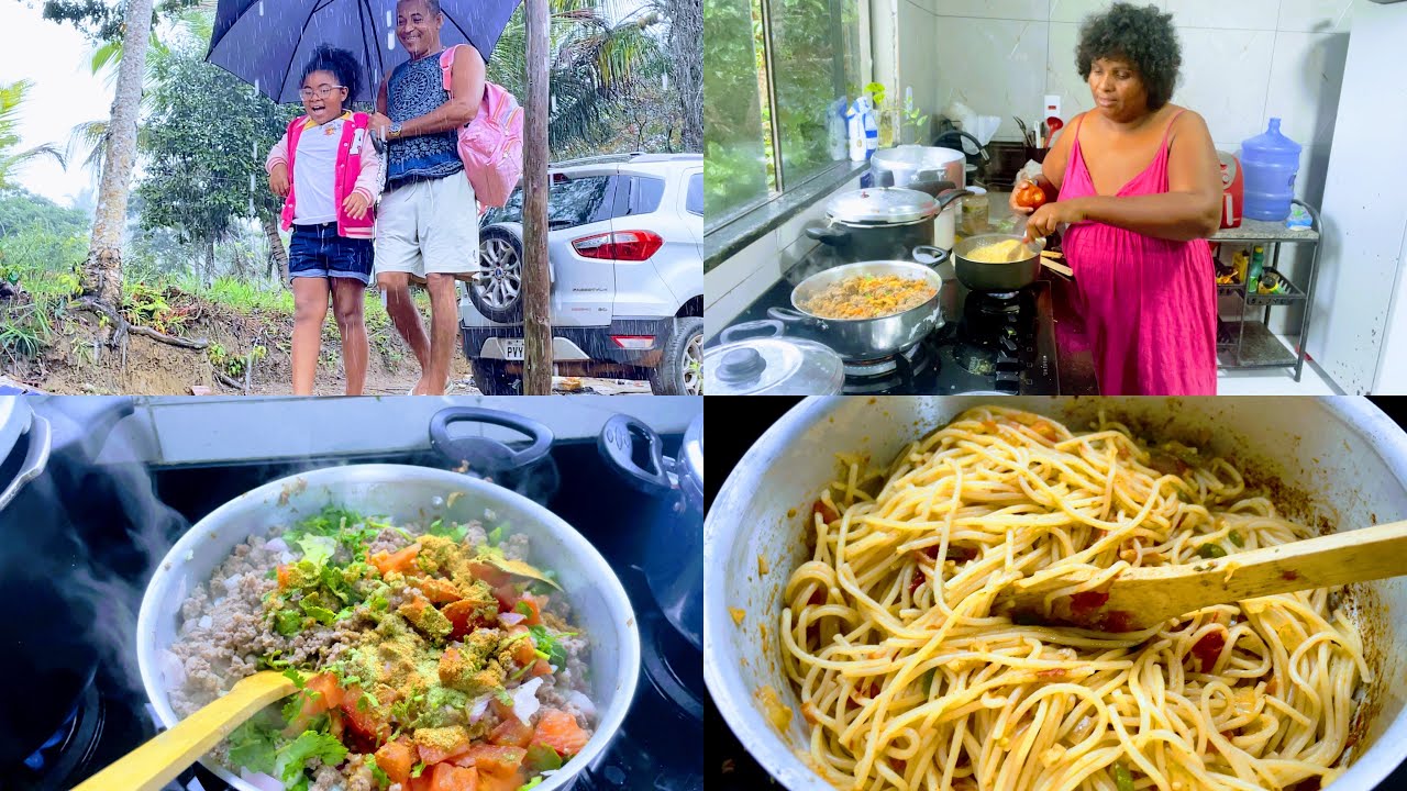 CAIU Um pé d’água🌧️de fazer medo aqui no sitio ALMOÇO caprichado🙌|assim ê nossa rotina vivendo aqui🌺