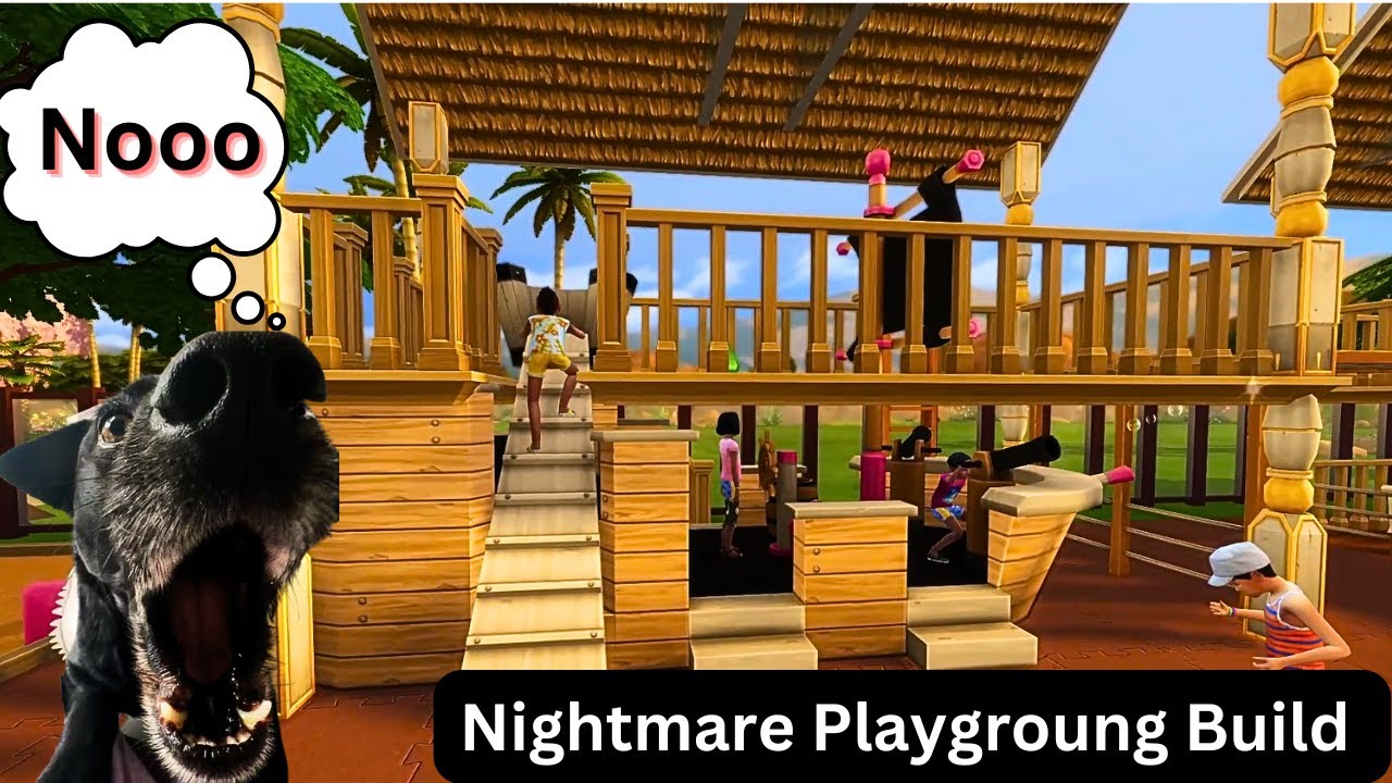 Base Game ONLY Playground Speed Build | Sims 4 Struggles & Chaos!