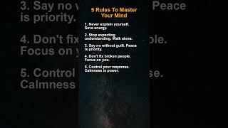 5 Rules To Master Your Mind   #quotes #psycholgyfacts #psychology