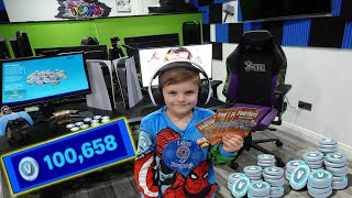 Buying My 9 Year Old Kid 100,000 Fortnite VBucks. HAPPY 9th BIRTHDAY Freddie!