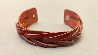 Leather Mystery Braid Cuff, Making a Magic Braid Bracelet  #leathercraft