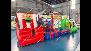 Fun Time Inflatables Basketball Hoop Shot Tic Tac Toe 4In1 Commercial Rental Inflatable Carnival