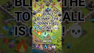 💀 TOWN HALL DOWN IN SECONDS! 😱🔥 INSANE TH13 ATTACK #Shorts #gaming