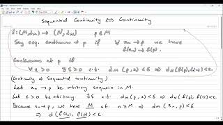 Metric Spaces: Continuity vs Sequential Continuity