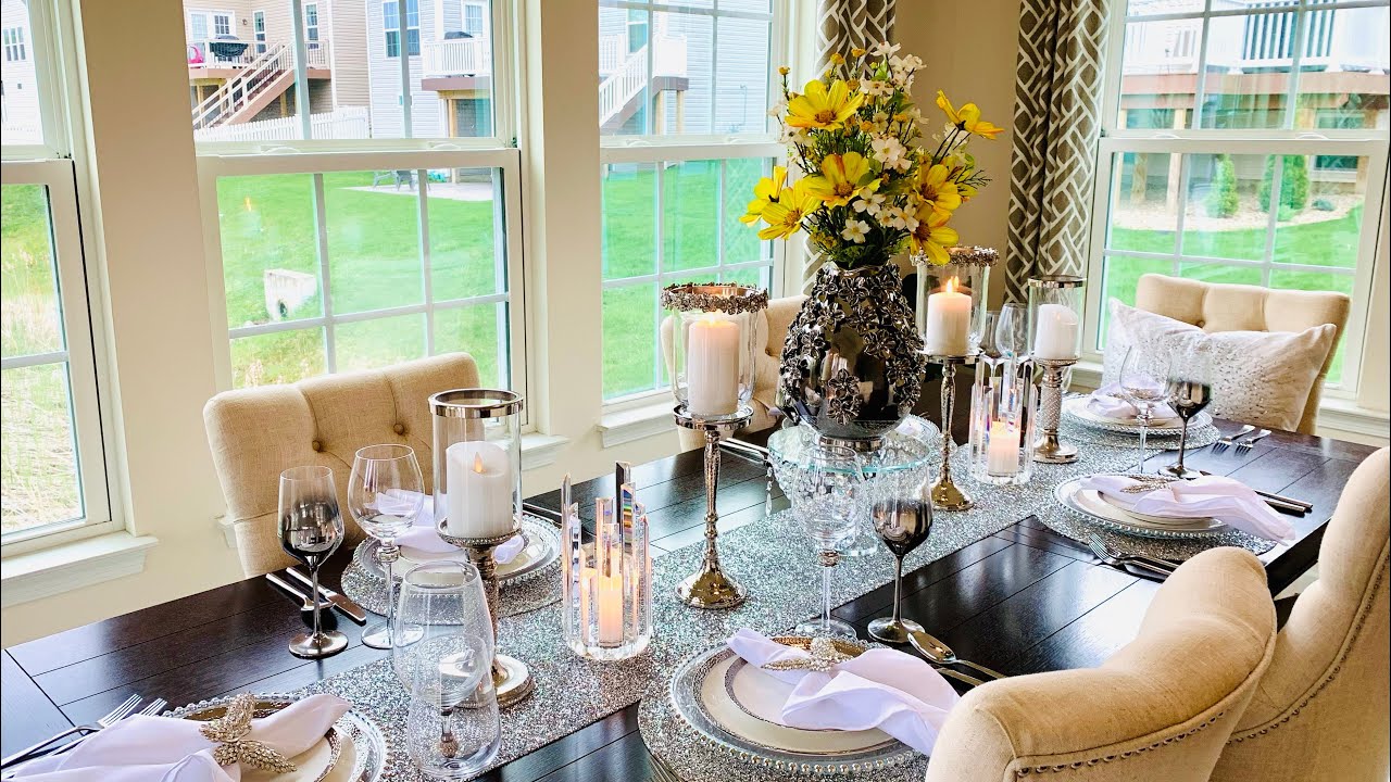 NEW* HOW TO DECORATE ELEGANT SILVER AND WHITE TABLESCAPE | HIGH AND LOW 