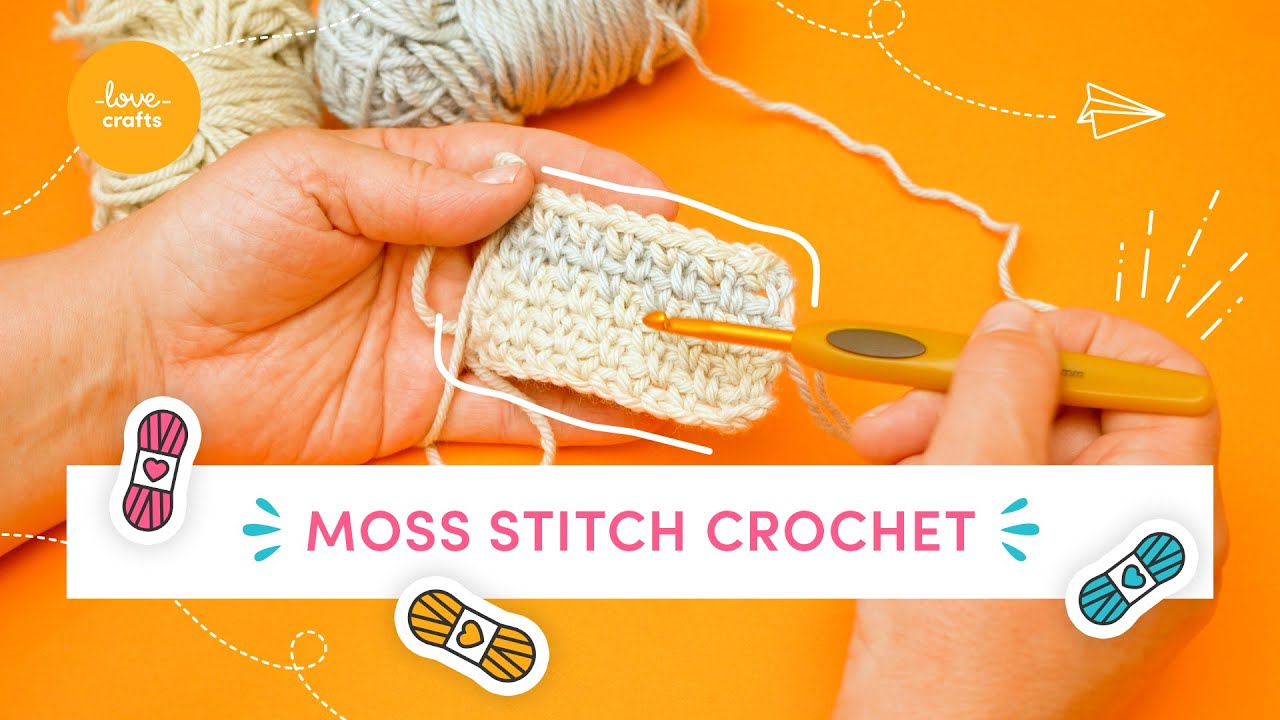How to crochet the moss stitch | Easy beginners tutorial - YouTube