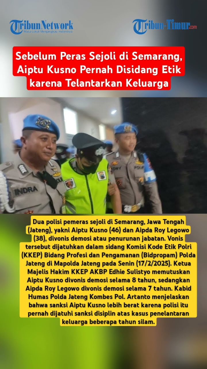 Sebelum Peras Sejoli di Semarang, Aiptu Kusno Pernah Disidang Etik karena Telantarkan Keluarga