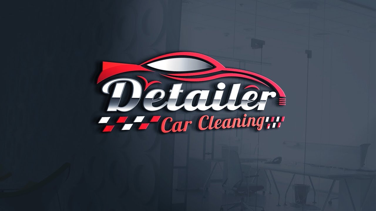 Car detailer logo design, graphic design tutorial, cleaning services logo, Rasheed RGD