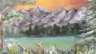 Acrylic Painting: Landscape-Acrylic on 16x20 canvas: Fun and Easy Beginner Artwork