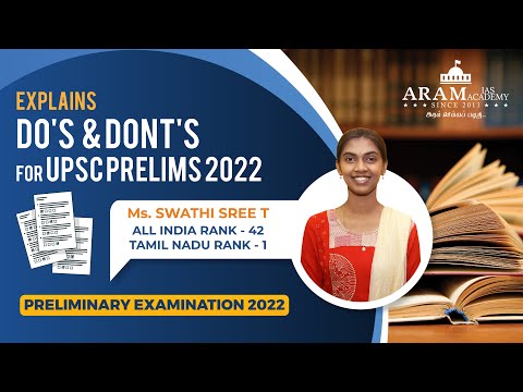 SPECIAL SESSION ON DO'S & DONT'S FOR PRELIMS 2022 - Ms. SWATHI SREE AIR - 42