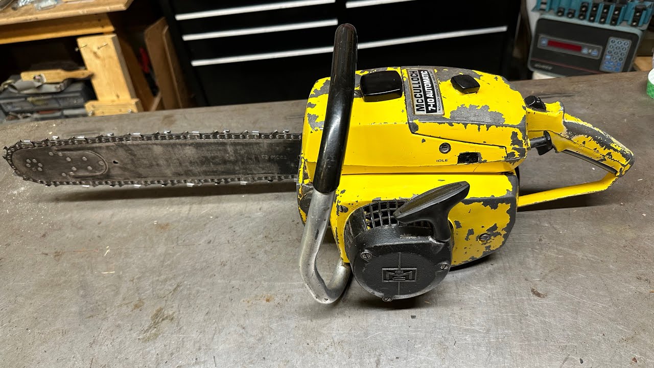 McCulloch 710 Automatic Vintage 70cc Chainsaw Cutting YouTube