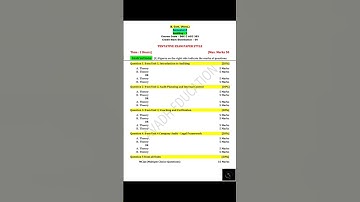 Tentative Exam Paper Style / Auditing 1 /Commerce / Bcom TY Sem 5 / NEP 2020 / Gujarat University