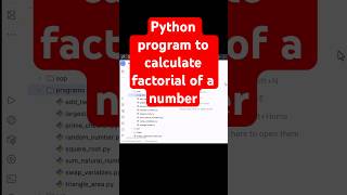 Python Program to Calculate the Factorial of a Number #pythonprogram #pythoncode #python