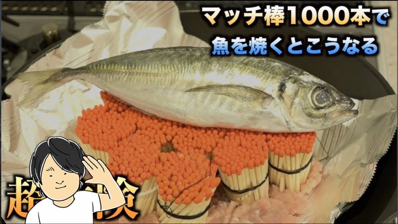マッチ棒1000本の上で魚を焼いたら予想外の展開に Youtube