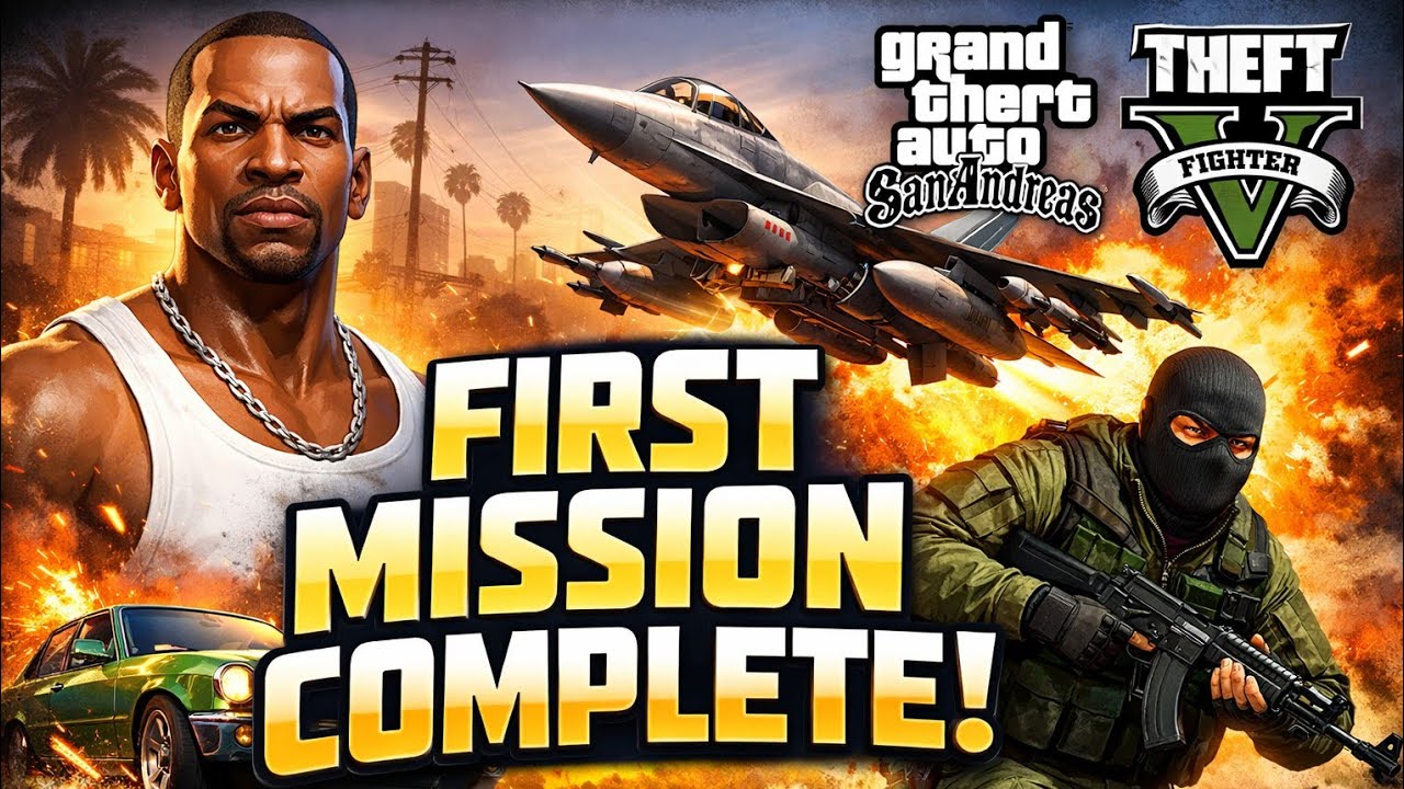 GTA San Andreas First Mission Complete 😱 | Car Fight + Jet Fighter Action | Epic Gameplay 