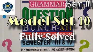 Class XII • Sem - 3 • Model Set - 10 • Duff & Dutt Question Bunch Solution