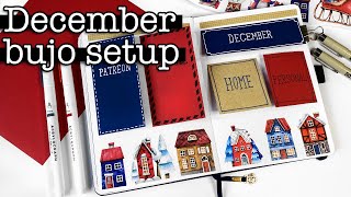 December Bullet Journal Setup 💜 Christmas village theme