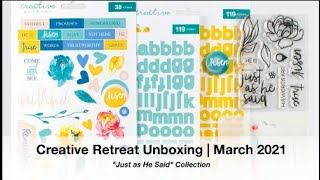 Just as He Said Unboxing | Creative Retreat Kits | March 20201
